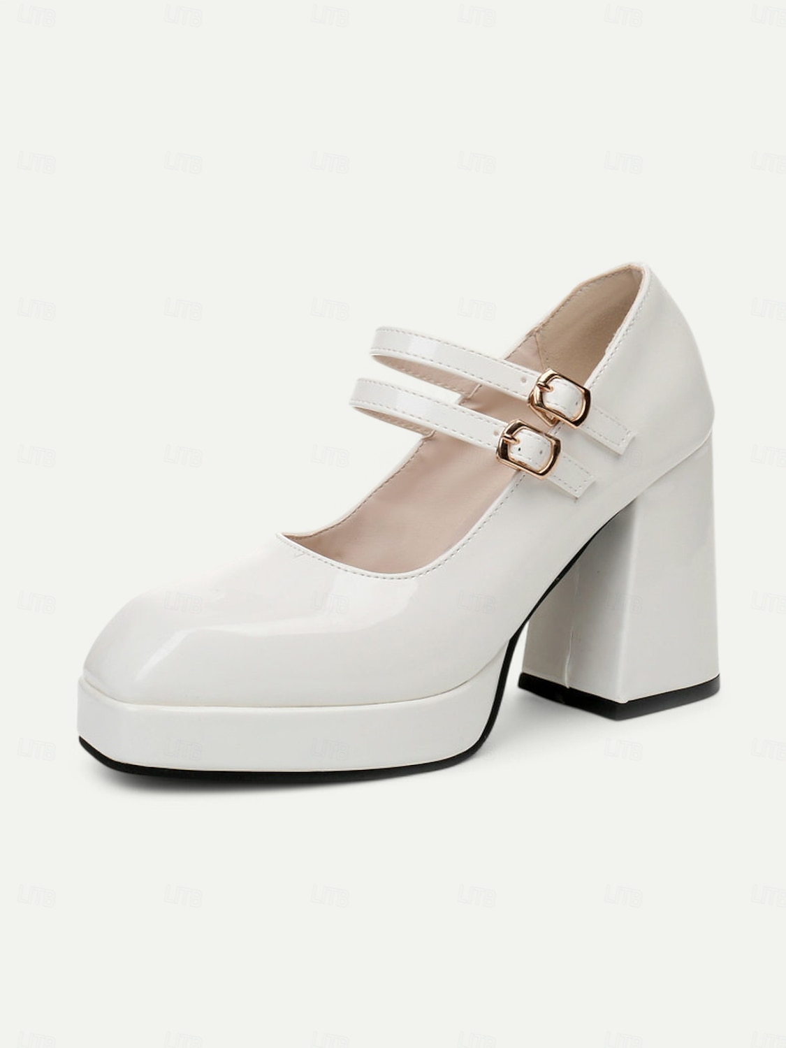 Women's 1980s Retro Double Strap Mary Jane Heels – Green Patent Leather Block Heel Platform Shoes for Vintage-Inspired Fashion, Parties, and Casual Wear 2025 - $46.99 –P5