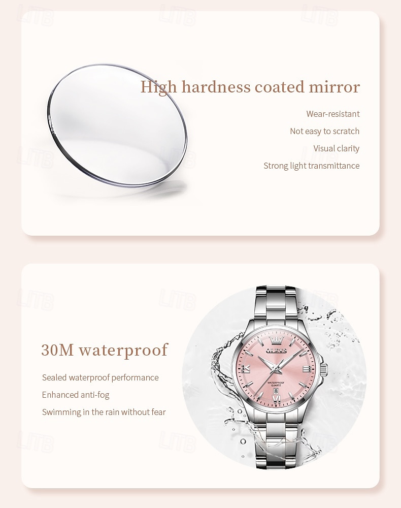 OLEVS 3668 New Women's Quartz Wristwatch Silver Solid Steel Strap Waterpoof Luminous Watch Mother's Day Gift for Woman Simple Fashion Ladies Watch 2026 - $35.99 –P15