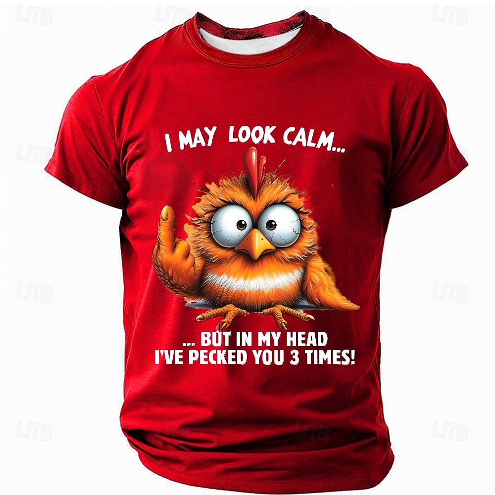 Bărbați Animal Amuzant Tricou Manșon scurt Tricou Tipărire 3D Stil Nautic Cămașă Modă Exagerat Zilnic Petrecere Stradă Casual Negru Roșu-aprins Albastru piscină Vară Primăvară Toate Sezoanele 2025 - $17.99 –P1