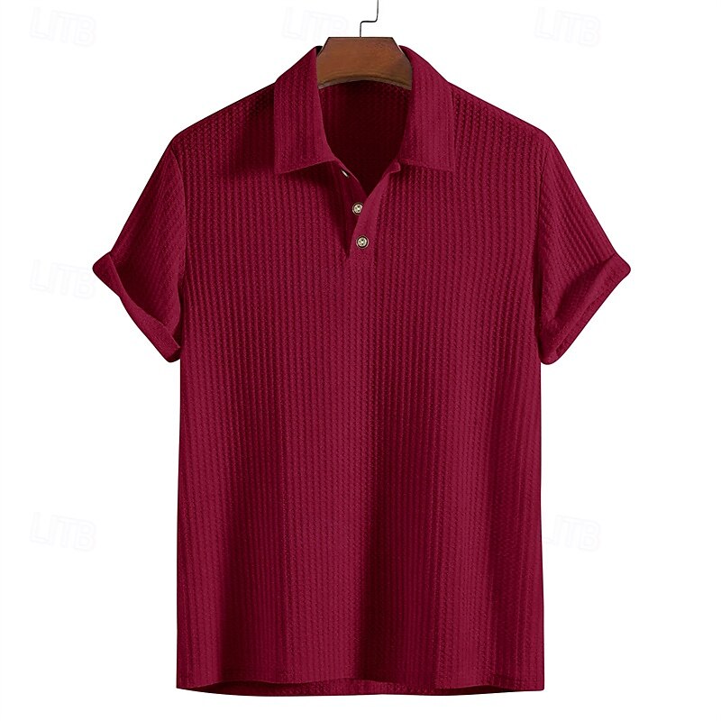 Per uomo Camicia Camicia Estiva Camicia casual Camicia da Spiaggia Camicia con Bottoni Nero Bianco Rosso Borgogna Blu reale Manica Corta Semplice Colletto a Camicia Vacanza Camicia hawaiana del 2025 a $18.49 –P10