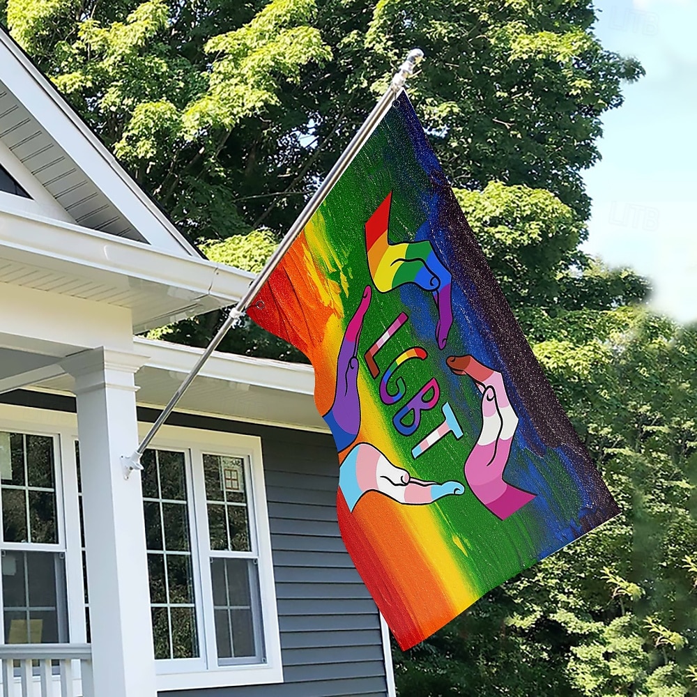 2025年 6月プライド月間 LGBTQ LGBT プライドフラッグ レインボー ハッピープライド屋外装飾 屋内用 グロメット付き 家庭 庭装飾 休日バナーサイン  コレクション – $10.49 –P20