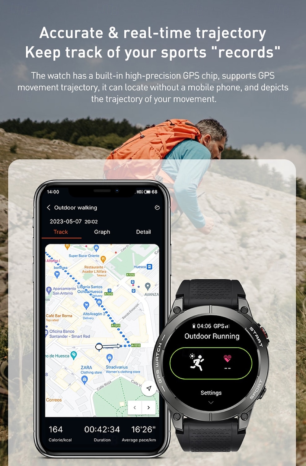 696 S53 Smart Watch Fitness Tracker ECG PPG Bluetooth Belherinnering Android iOS IP67 48mm 1,43 2025 - $99.99 –P2