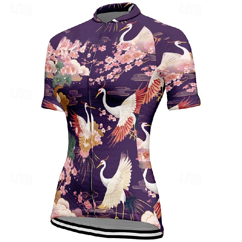 Mujer Maillot de Ciclismo Animal Flor Manga Corta Bicicleta Camiseta Maillot con 3 bolsillos traseros MTB Bicicleta Montaña Secado rápido Diseño Anatómico Capilaridad Transpirable Deportes Negro Rojo 2026 - $30.99 –P7