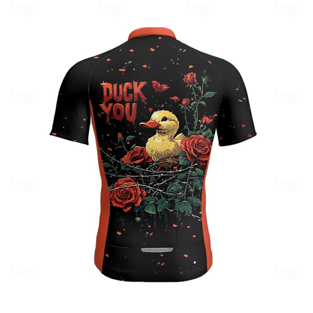 Bărbați Jersey de ciclism Manșon scurt Bicicletă Tricou Tee Jerseu cu 3 buzunare spate Ciclism montan Respirabil Uscare rapidă Proiectare anatomică Wicking Roz Închis Negru Alb Animal Desene Animate 2025 - $25.99 –P14
