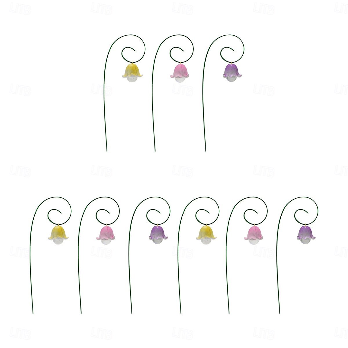 9 Pcs Lily of The Valley Garden Stakes Decor Metal Yard Art Ornaments Spring Summer Resin Flower Garden Stakes Outdoor Lawn Pathway Patio Plant Pot, Flower Bed 2025 - $17.99 –P6