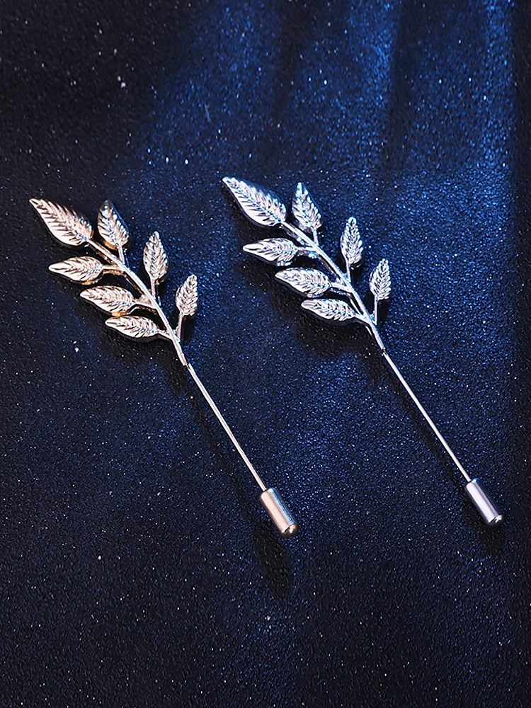 Elegante Anstecknadel mit Blattgoldfolie für Herren – Vintage-Anzugbrosche, klassisches Accessoire für Hochzeiten und formelle Anlässe, stilvolles Anstecksträußchen für Bräutigam und Trauzeugen 2025 - $7.99 –P3