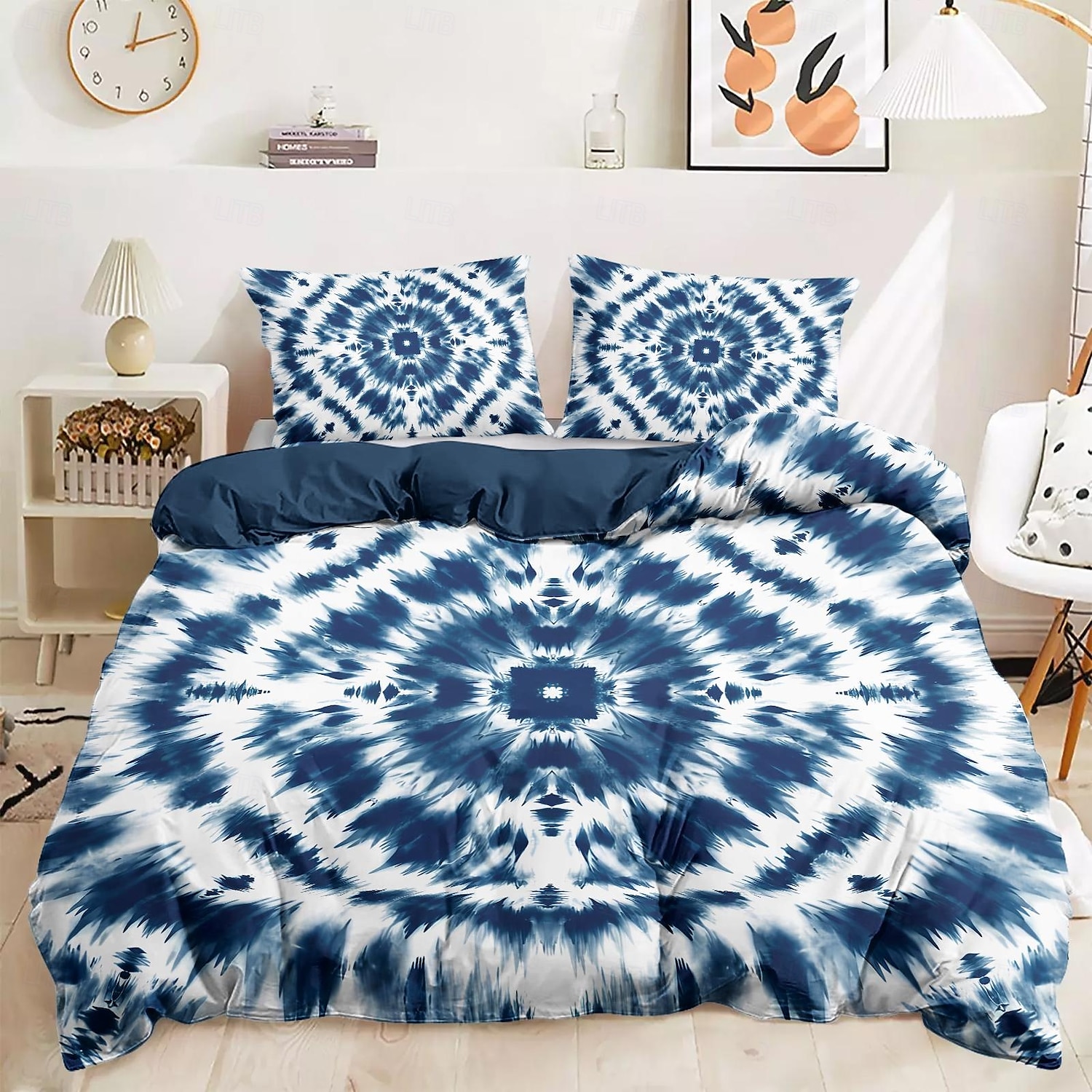 Funda de edredón de mandala tie dye juego de cama tamaño completo juegos de cama funda de edredón suave ligera con 2 fundas de almohada para verano primavera 2025 - $60.99 –P5