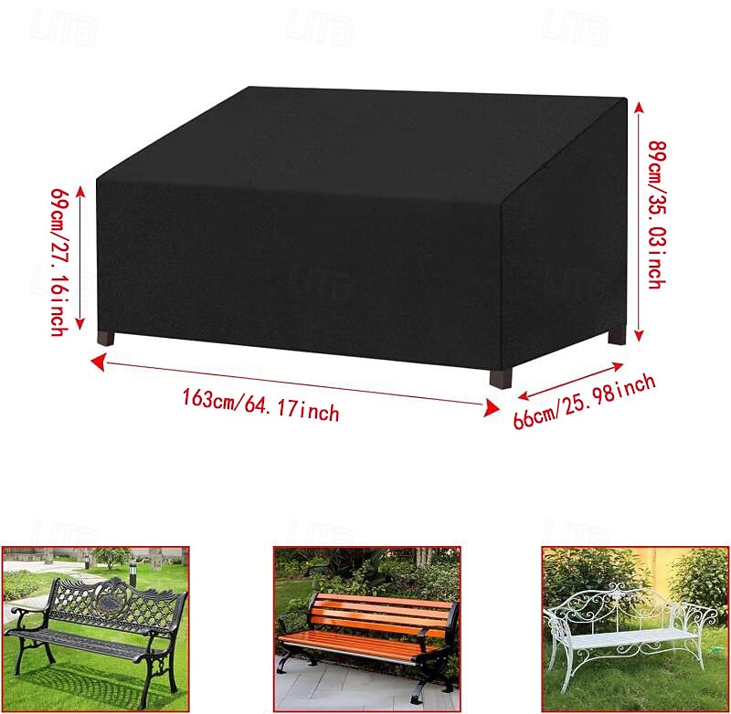 1 bucată 420d oxford husă de praf pentru bancă de exterior husă de mobilier husă de mobilier de terasă în aer liber, negru 2026 - $26.99 –P2