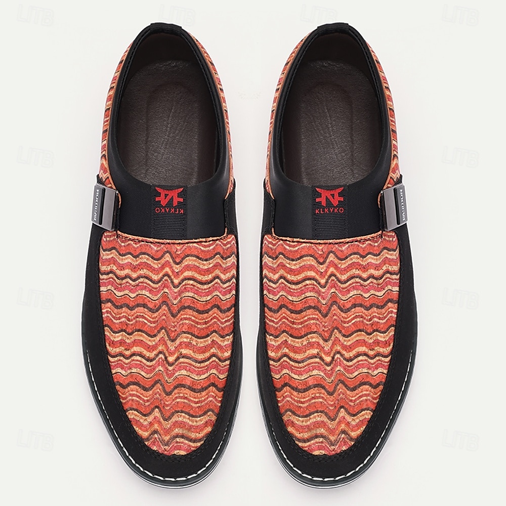 pánské neformální slip-on boty, zářivý vlnitý vzor, lehké pohodlí, obuv městské módy 2025 - $26.99 –P5