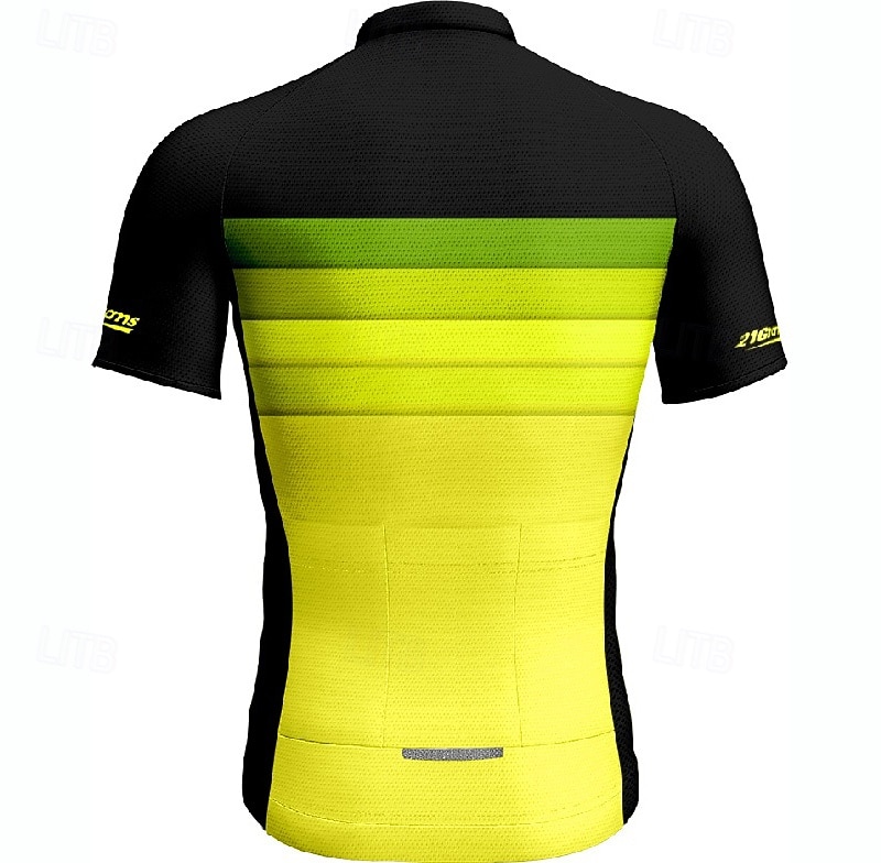 Męskie Koszulka rowerowa Gradient Krótki rękaw Rower Tee Tshirt Dżersej z 3 tylnymi kieszeniami Kolarstwo górskie Szybkie wysychanie Anatomiczny kształt Odprowadzające wilgoć Oddychający Sport Żółty 2026 - $28.99 –P12