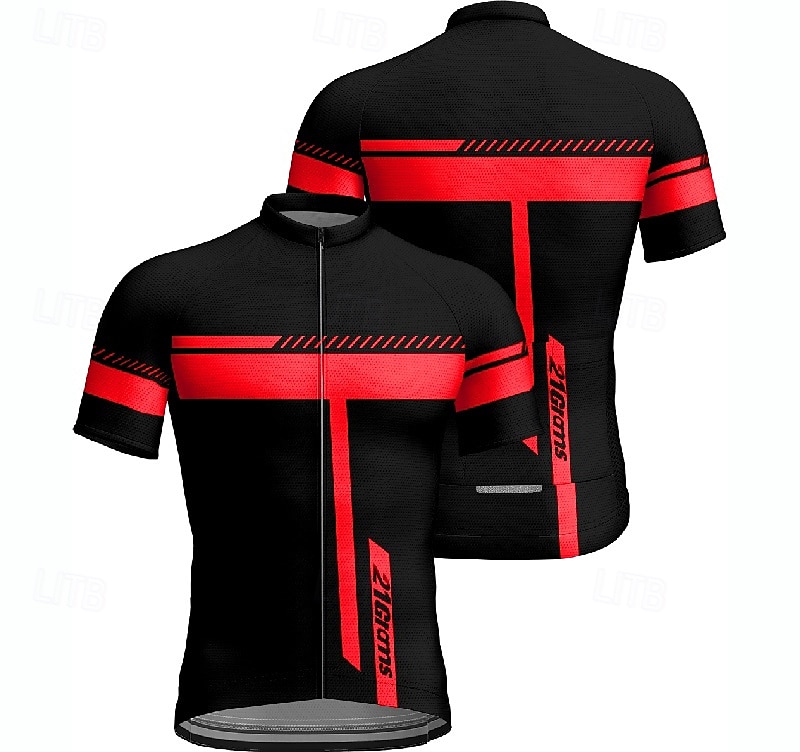 Voor heren Wielrenshirt Korte mouw Fietsen T-shirt Shirt met 3 achterzakken Bergracen Ademend Sneldrogend Anatomisch ontwerp Lampenkatoen Geel Rood Blauw Sport Kleding 2025 - $25.99 –P6