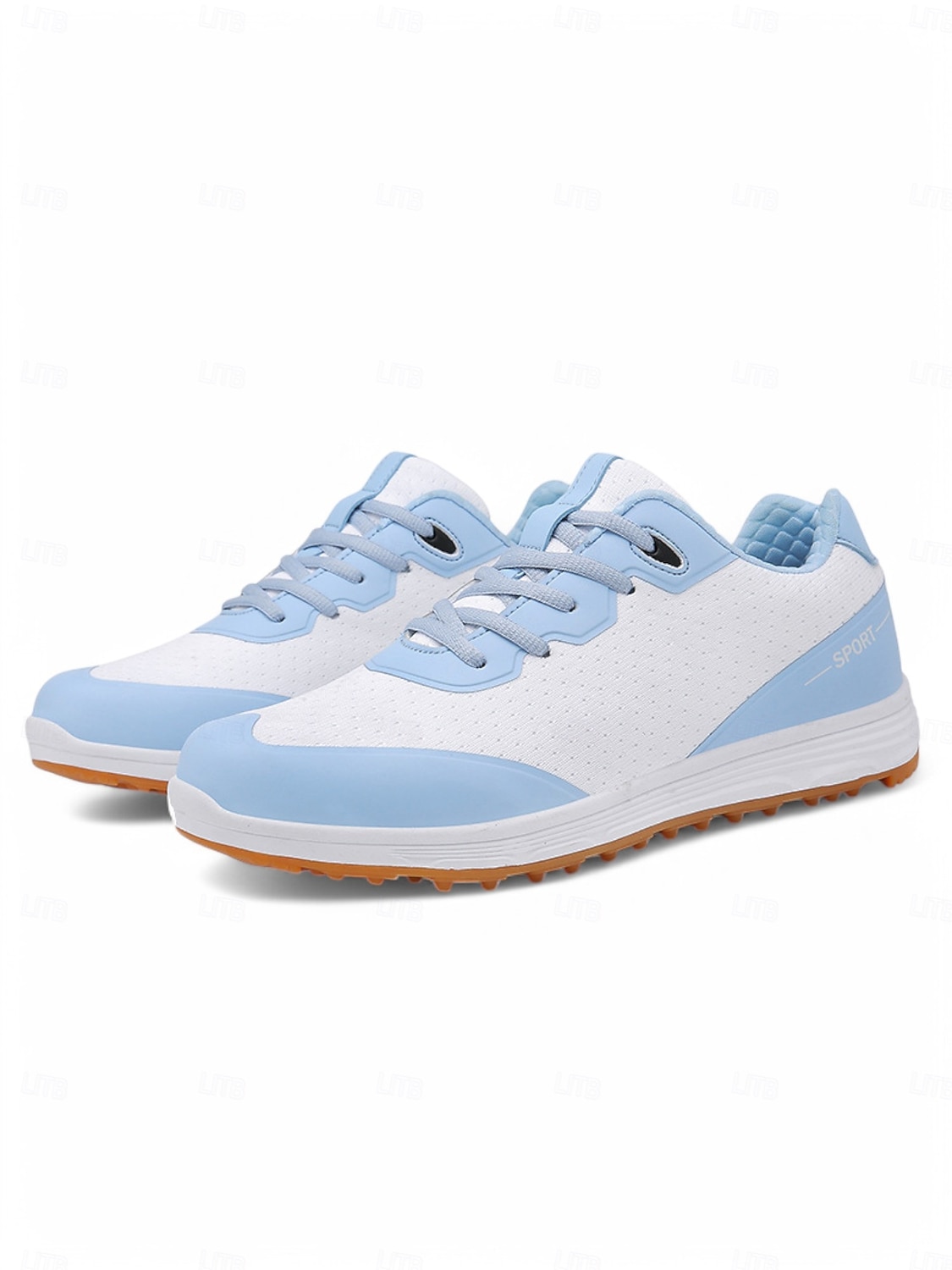 Damen Turnschuhe Flyknit Schuhe Outdoor Täglich Reise Kontrastfarbe Flacher Absatz Runde Zehe Sport Brautkleider schlicht Komfort Wanderschuhe Kunstleder Fliegendes Weben Schnürsenkel Weiß / Blau 2026 - $69.99 –P2