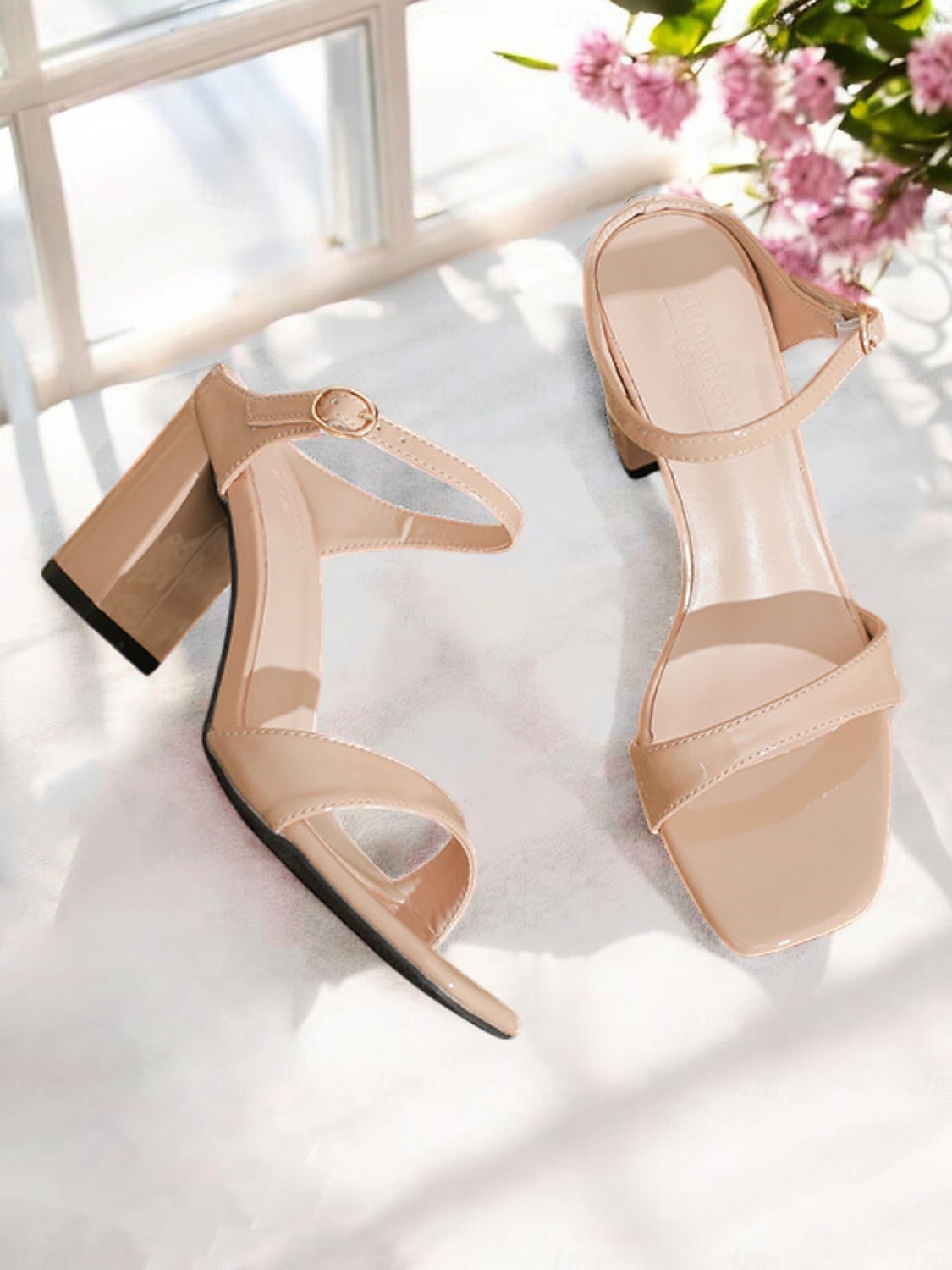 סנדלי slingback בלוק עירום לנשים - נעלי עקב מינימליסטיות לדייטים מזדמנים וטיולי קיץ 2025 - GBP £26 –P4