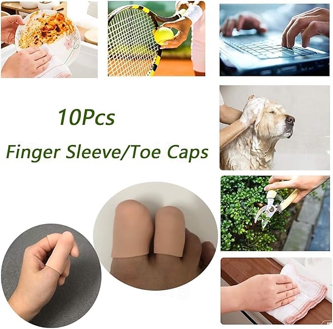 Lot de 10/20 protège-doigts en gel, protège-doigts en silicone, idéal pour soulager les douleurs du doigt, l'arthrite, les craquelures et autres douleurs des doigts de 2026 ? $13.99 –P6