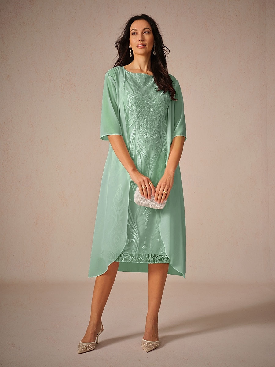 Women's Chiffon Cover-Up Jacket Solid Color Elegant Stylish Half Sleeve Sage Green Summer Spring 2025 - $29.99 –P4