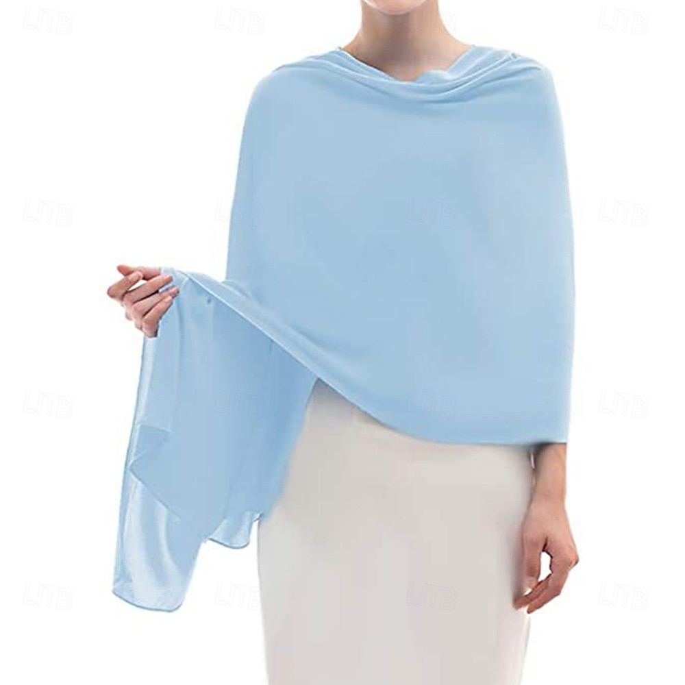Women's Wrap Elegant Sleeveless Chiffon Wedding Wraps With Pure Color For Party Spring & Summer 2026 - $17.49 –P19
