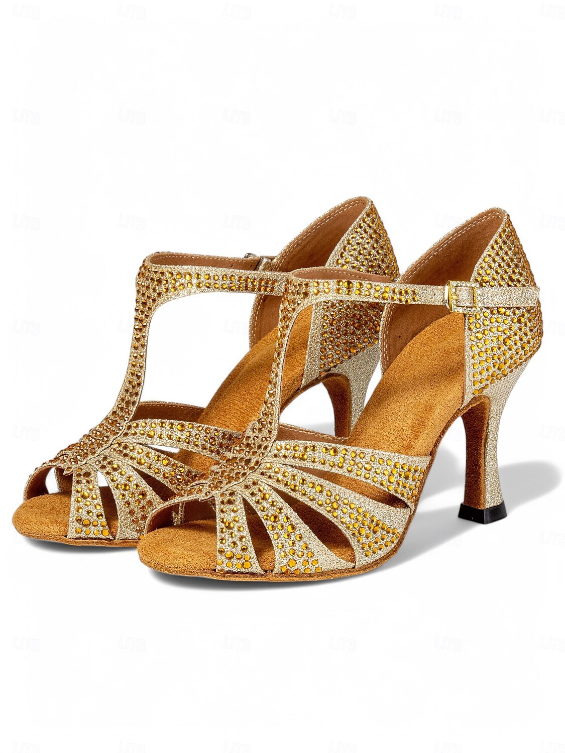 funkelnde Strass-Sandalen für Gesellschaftstanz – lateinamerikanische Salsa-Schuhe mit hohen Absätzen für Damen 2025 - AU $79.99 –P1