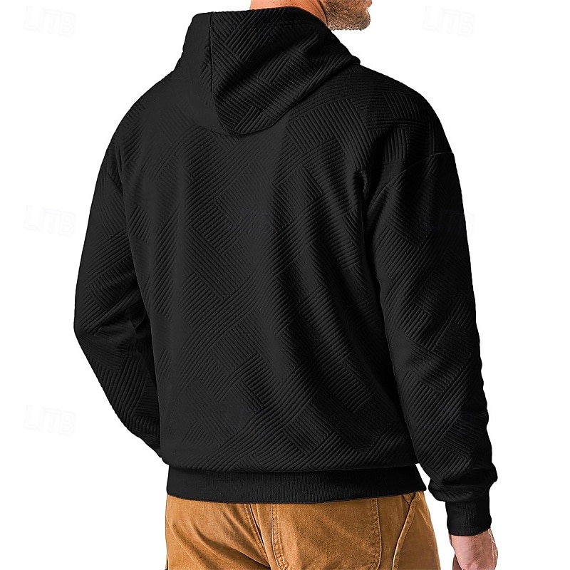 Bărbați Hanorac cu Glugă Caisă Negru Capișon Simplu Jacquard Buzunar Sporturi & Exterior Zilnic Concediu Poliester Șic Stradă De Bază Casual Vară Primăvară Îmbrăcăminte Hanorace hanorace 2025 - AU $36.39 –P13