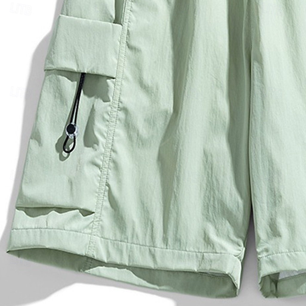 Hombre Pantalón Corto Cargo Pantalón corto Bermudas Pantalones cortos casuales Cintura elástica Multi bolsillo Pierna recta Plano Transpirable Dispersor de humedad Longitud de la rodilla Exterior 2025 - $20.99 –P3