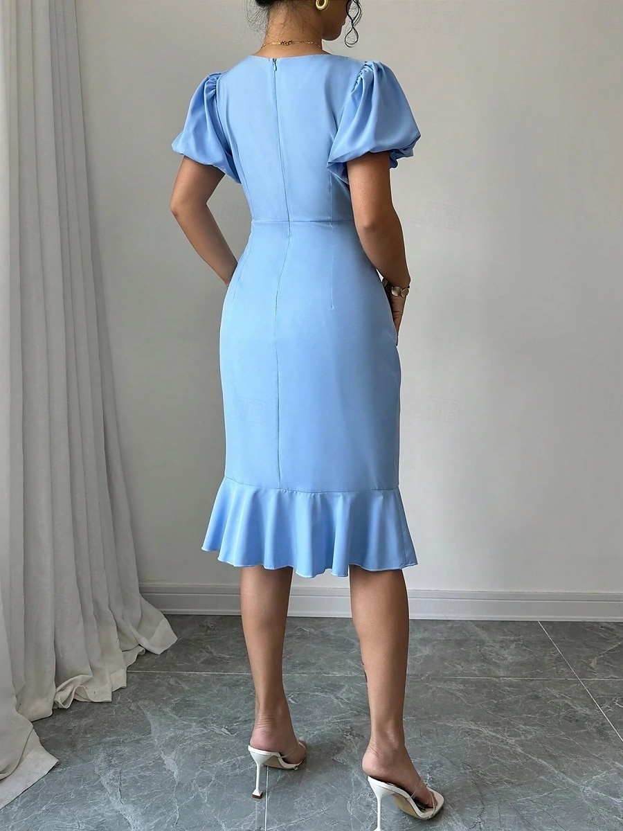 Robe de Graduation Femme Robe Mini Uni Robe Bodycon Semi-Formelle Bureau Ajustement Normal Graphique Manches Courtes Col Rond Noir Rose Bleu Ciel Fuchsia Été de 2025 ? $29.99 –P10
