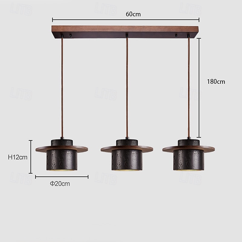 2 lumières 3 lumières 20 cm Design Unique conception avec îlot Suspension Bois Pierre Finitions peintes Moderne Style Nordique 85-265V de 2025 ? $124.99 –P6
