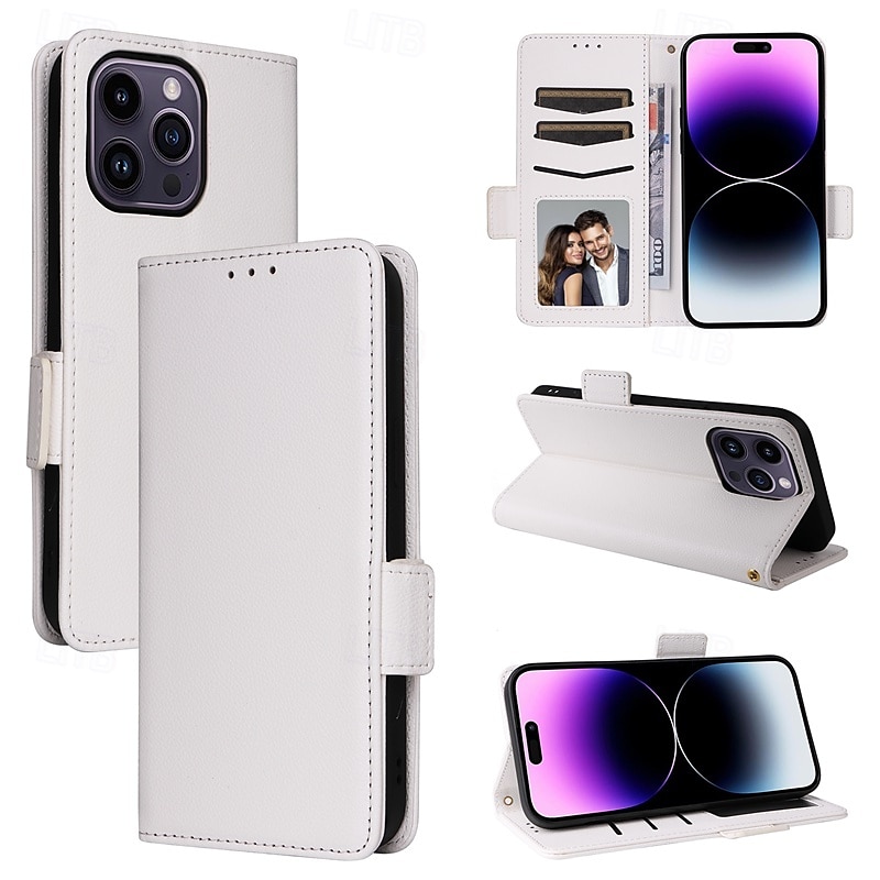 telefon Etui Til iPhone 16 15 14 Pro Max Plus iPhone 13 12 11 Pro Max Mini Flip deksel med stativ Magnetisk med håndleddsstropp Kontor / Bedrift TPU PU lær 2025 - $20.99 –P2