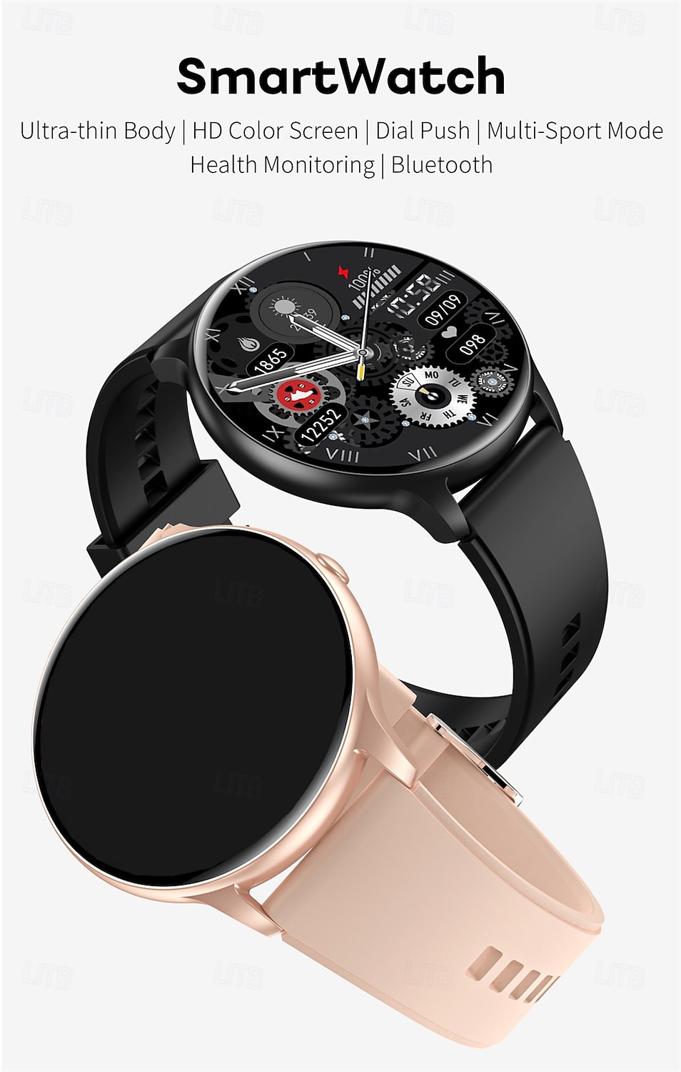 696 HDT6MAX Montre intelligente 1.63 pouce Smartwatch Montre Connectée Bluetooth ECG+PPG Podomètre Rappel d'appel Compatible avec Android iOS Femmes Hommes Appels Mains Libres Rappel de Message IP 67 de 2025 ? $39.99 –P1