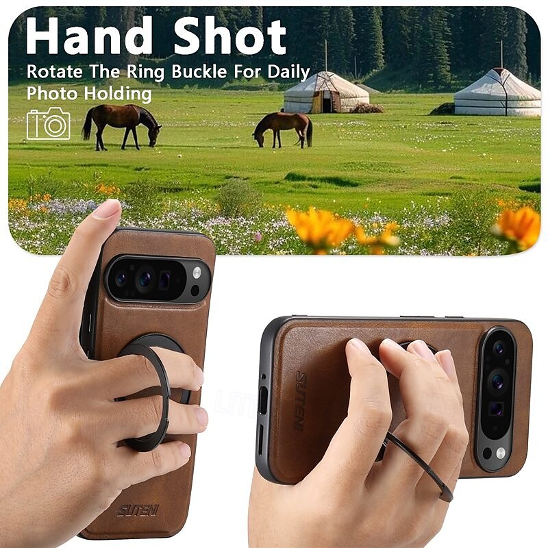 Phone Case For Google Pixel 9 Pro Pixel 9 Pro XL Pixel 8 Pro Pixel 8 Pixel 9 Pixel 7 Pixel 7 Pro Pixel 6 Pixel 6 Pro Back Cover with Stand Holder Magnetic Support Wireless Charging Retro TPU PU 2025 - $25.99 –P10