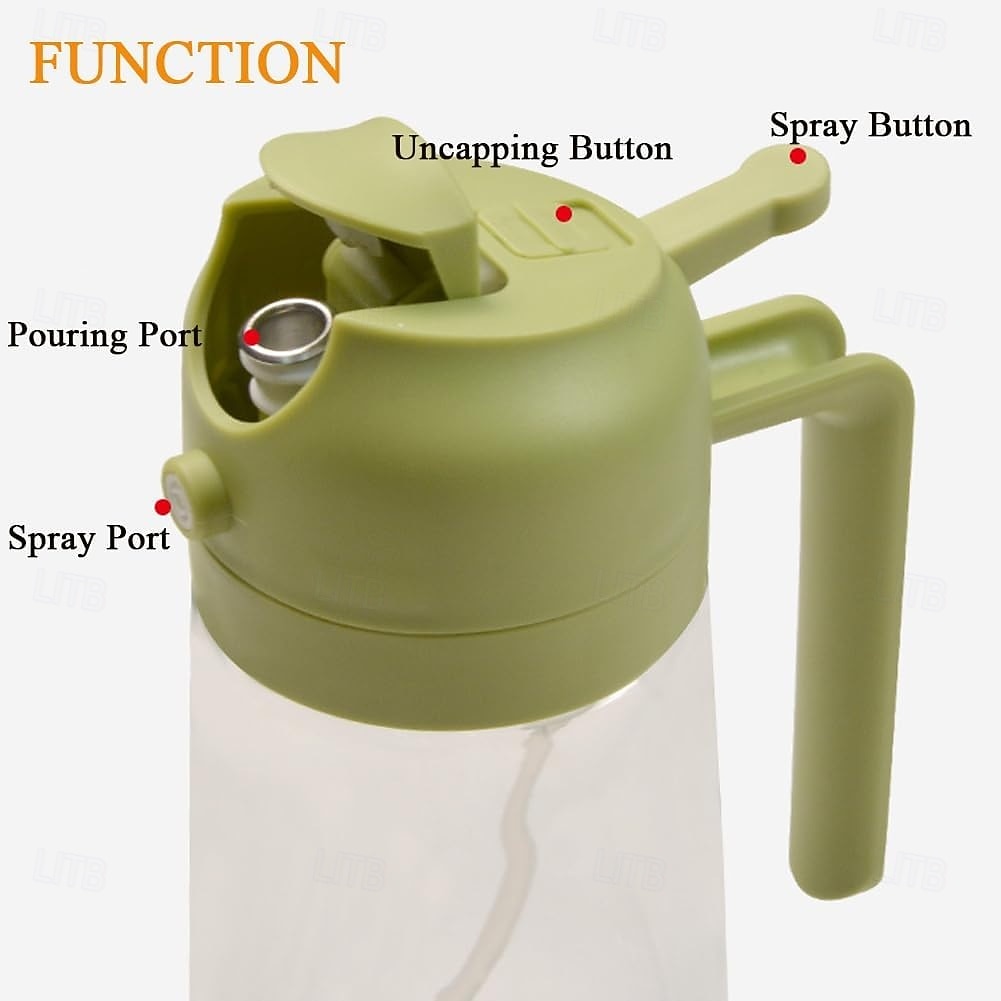 Distributore di olio 2 in 1, spruzzatore anti-perdita in vetro per cucina, bottiglia di olio a doppia funzione per friggitrice ad aria e cottura del 2026 a $9.99 –P3