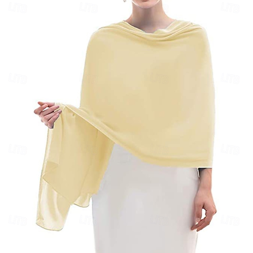Women's Wrap Elegant Sleeveless Chiffon Wedding Wraps With Pure Color For Party Spring & Summer 2026 - $17.49 –P16