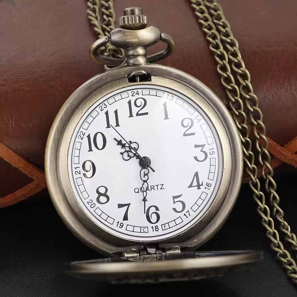 ceas de buzunar din cuarț cu emblemă crucii echitabile echitabile, ceas de buzunar de modă retro pentru bărbați și femei, pandantiv, cel mai bun cadou al studentului 2025 - $17.99 -P4
