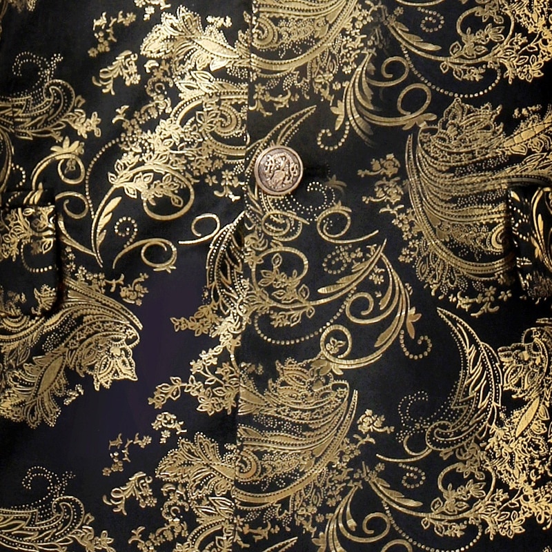 Pánské Blejzr Obchod Koktejlový večírek Svatebnívečírek Módní Na běžné nošení Jaro & podzim Polyester Pozlacení Kapsy Knoflíky Pohodlné Jednořadé Blejzr Zlatá 2025 - $57.99 –P6