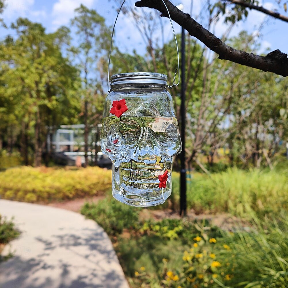 Hummingbird Feeder for Outdoors Hanging, Skull Shaped Humming Bird Feeder with 4 Feeding Ports, Halloween Gothic Bird Feeder Garden Backyard Decorative, Clear 2025 - $13.99 –P7