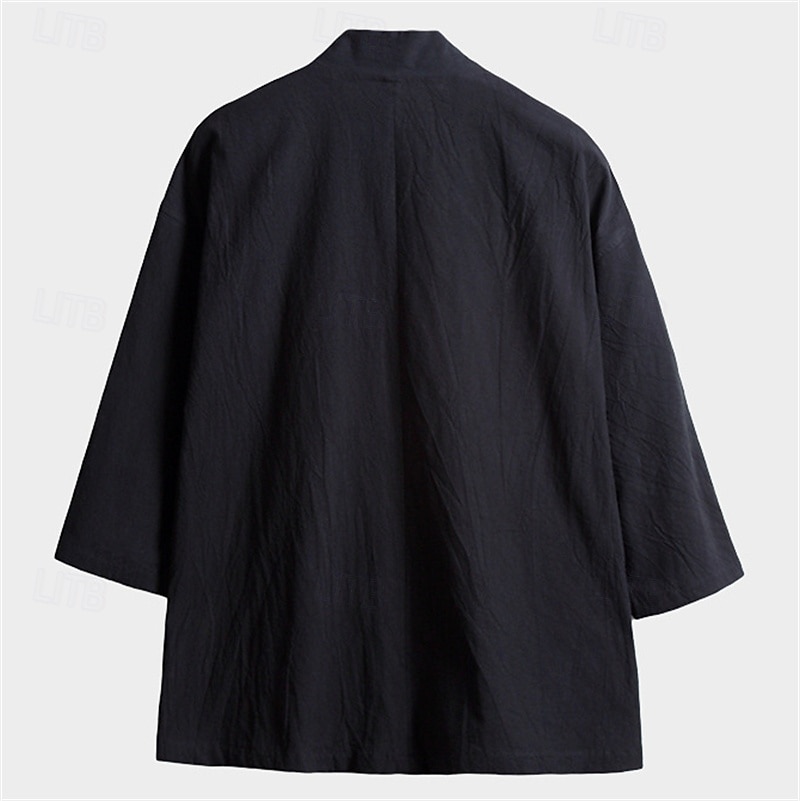 Herren Hemd leinenhemd Freizeithemd Knopfhemd Baumwollhemd Einfach Urlaub Hawaiianisch Schwarz Rote Dunkelmarine Grau Langarm Öffnung vorne Frühling & Herbst Bekleidung Tasche 2026 - $25.99 –P2