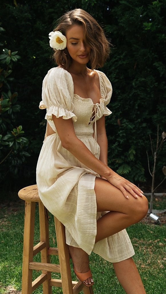 Retro Středověké Renesanční Polední Šaty Flare šaty Inspirováno Regency Pevná barva Maškarní kostým Dámské Fantazie Plesová maškaráda Svatební Dovolená Běžné / Denní Dospělé Šaty Jaro léto 2025 - $26.99 –P7