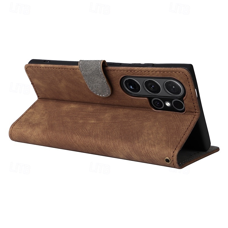 Phone Case For Samsung Galaxy S24 Ultra Plus S23 Ultra Plus S22 Plus  Ultra A54 A34 A14 A73 A53 A33 A23 A13 S25 S25 Plus S25 Ultra Flip Cover with Stand Holder with Wrist Strap Card Slot Retro TPU PU 2025 - $19.99 –P9
