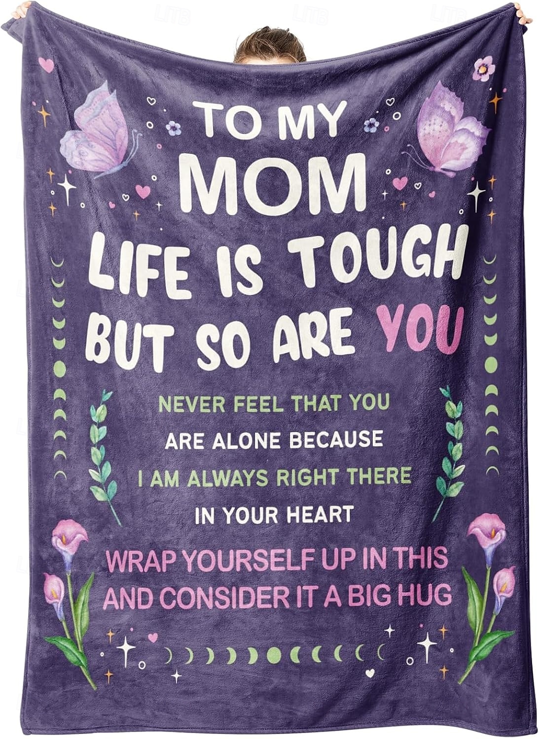 couverture fête des mères, une lettre à maman, cadeau fête des mères, couverture douce et confortable, cadeau parfait pour maman, motif floral ou cœur, chaud et confortable de 2025 ? $19.99 –P12