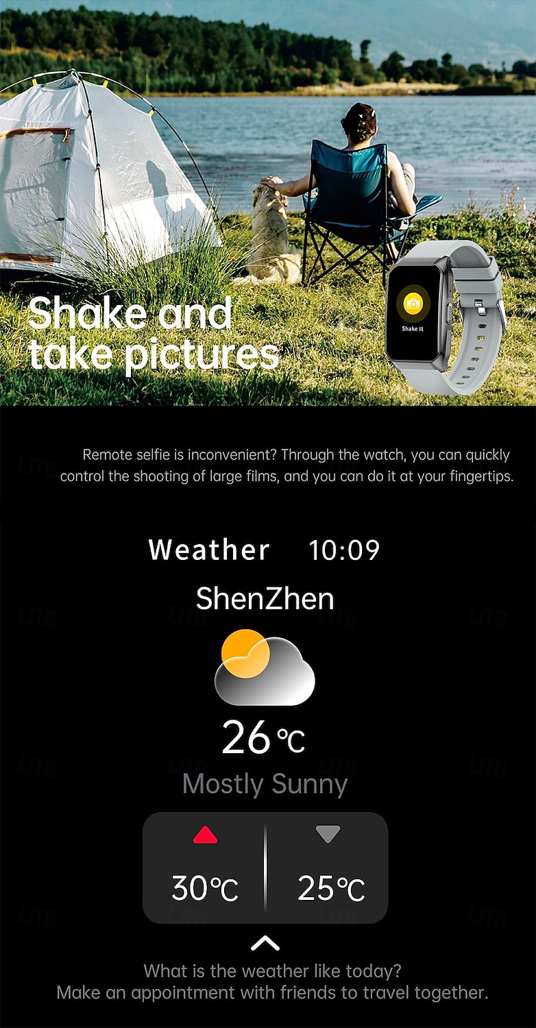 Cardica Men's Smart Watch Blood Glucose Monitor Bluetooth Call Blood Pressure Heart Rate IP68 2025 - $39.99 –P17