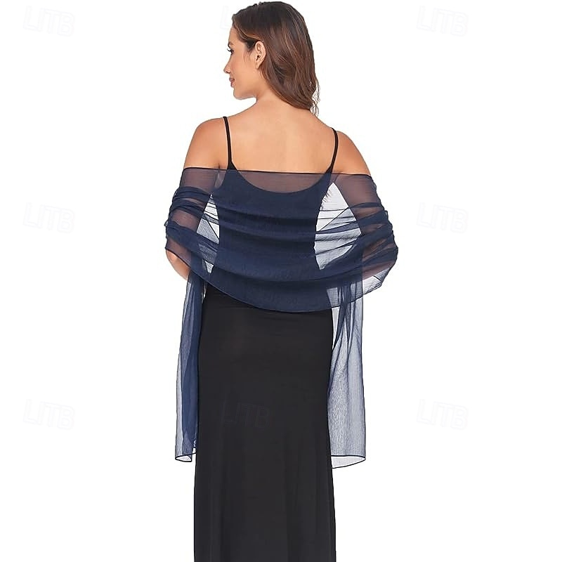 Damesomslag Elegant Mouwloos Polyester Bruiloftsomslagen Met Pure Kleur Voor Feest Lente zomer 2025 - $7.99 –P9