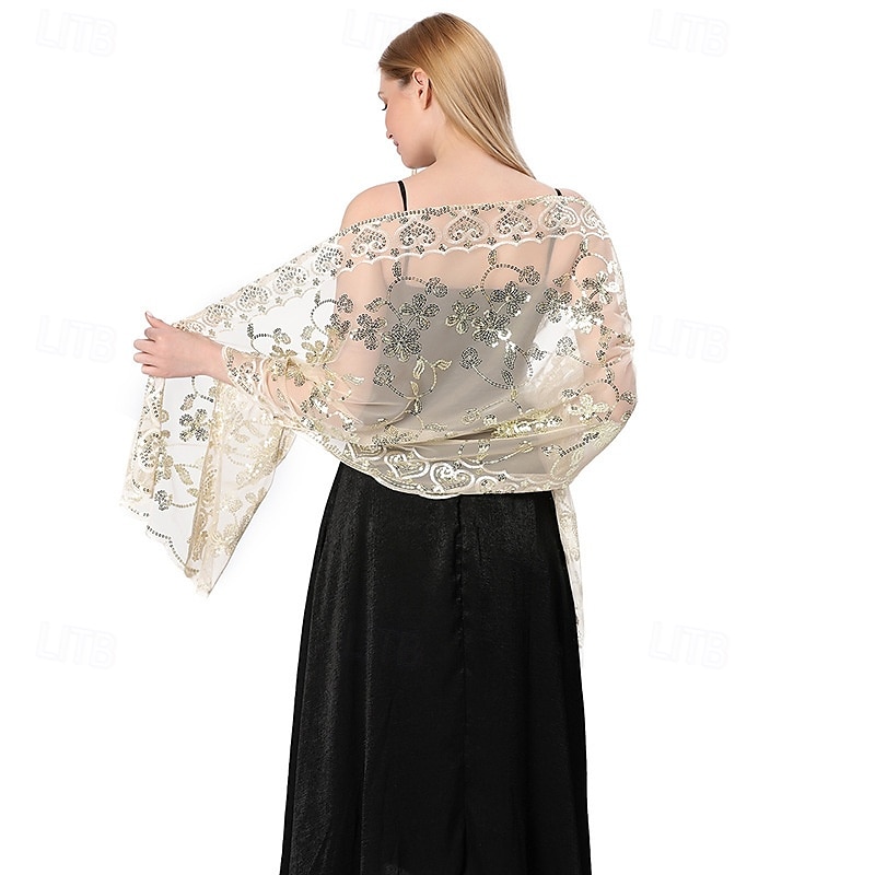 Retró Ordító 20-as évek 1920-as évek sál Wrap Kendők A nagy Gatsby Flapper lány Flitter Rojt Női Farsang Esküvő Estély Álarcos mulatság Felnőttek Kendő 2025 - $17.49 –P6