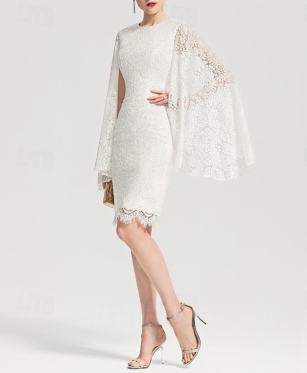 green emerald velvet dress Zapaka Women Cute White Bateau Short Graduation Dress Long Sleeves Lace-Up Back Commencement Dress with Lace, White / US4