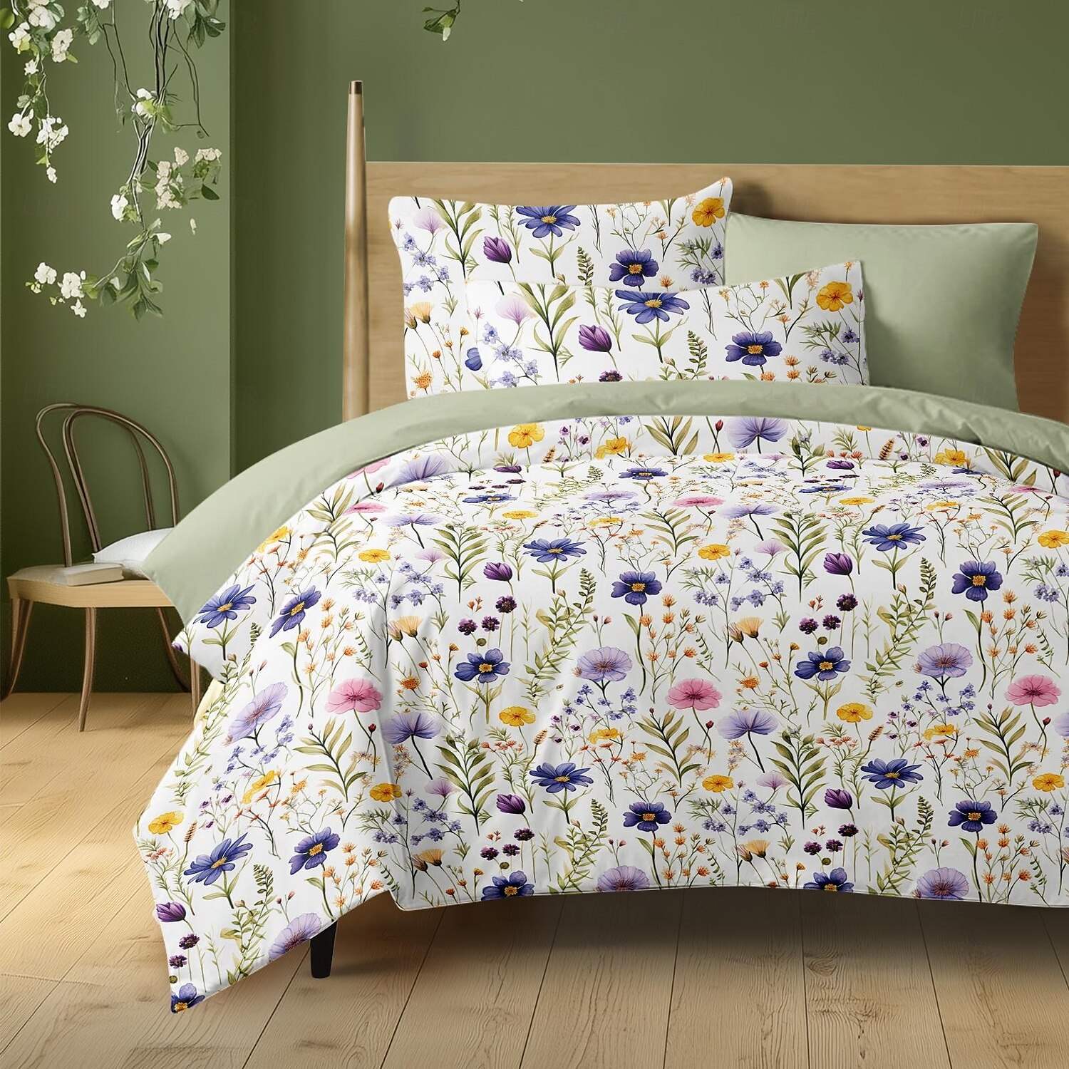 Copertura per piumone floreale set di biancheria da letto singolo copripiumino morbido e leggero con 2 federe per estate e primavera del 2025 a $60.99 –P6