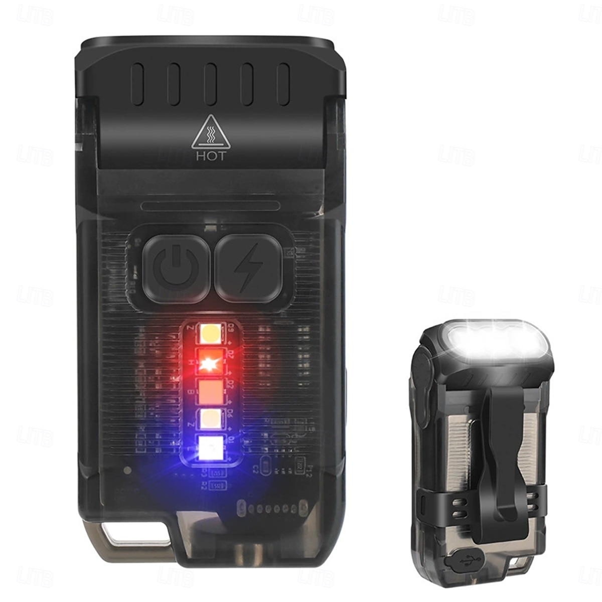 פנס edc קטן חזק edc עם אור אדום לבן חם, בהיר 1200lm usb c נטען 10 מצבים אור פלאש מחזיק מפתחות מיני כיס עם קליפ ip67 עמיד למים 2025 - $39.99 –P8