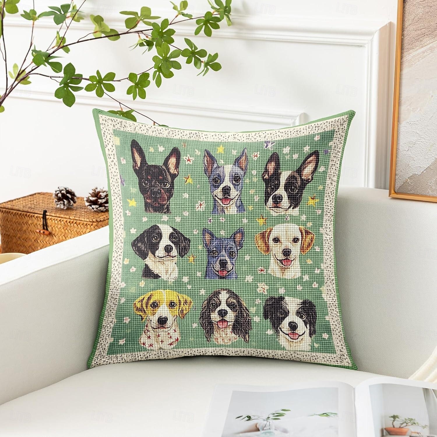 Søte hunder dekorative kasteputer dekkevne 1PC myk kvadratisk sofa pute omslag putetrekk soverom stue sofa stol dyrevenn 2025 - $12.99 –P6