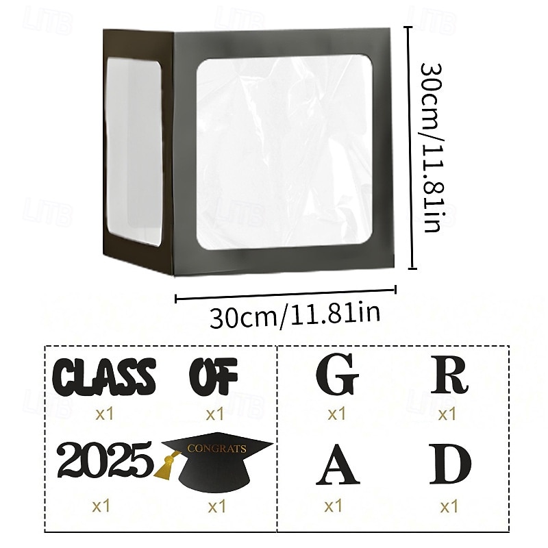decorazioni per la laurea classe del 2025, 4 pezzi 2025 festa di laurea scatole di palloncini neri con lettere laurea, 2025 per scuola materna asilo scuola superiore college festa di laurea forniture del 2025 a $14.99 –P5
