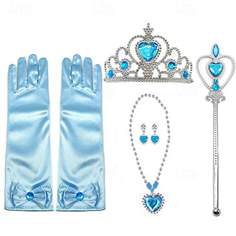 Niños bebés niñas congelados corona de aisha varita mágica guantes collar pendientes horquilla conjunto niñas accesorios de ropa de fiesta 2026 - $11.99 –P1
