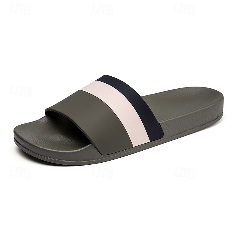 Men's Sporty Slide Sandals with Red and White Stripes - Bold Footwear for Leisure and Outdoor Activities 2025 - $18.99 –P2
