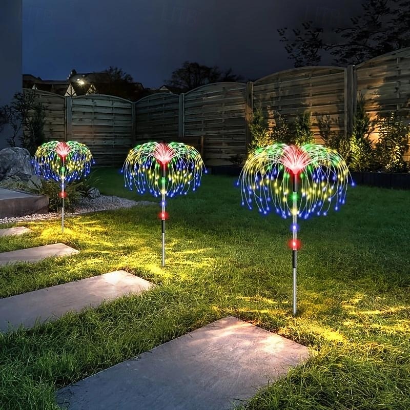 4 Heads Led Outdoor Solar Lights Fireworks Lights With 480 Beads, Courtyard Garden Path, Lawn, Wedding Party, Festive Atmosphere, Decorative Lights 2026 - $44.99 –P5