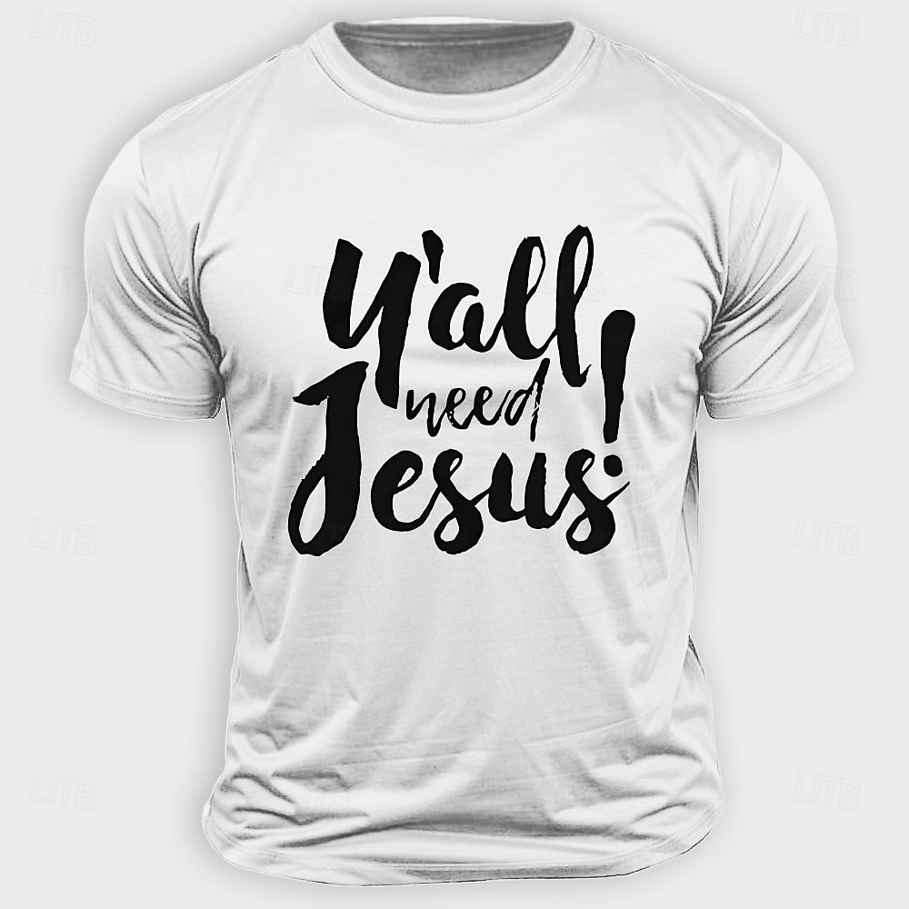 Paște Bărbați Iisus Tricou Manșon scurt Tricou Tipărire 3D Stil Nautic Cămașă Designer Casual Petrecere Concediu Negru Alb Albastru piscină Vară Primăvară Îmbrăcăminte S M L XL XXL XXXL 2025 - $17.99 –P4