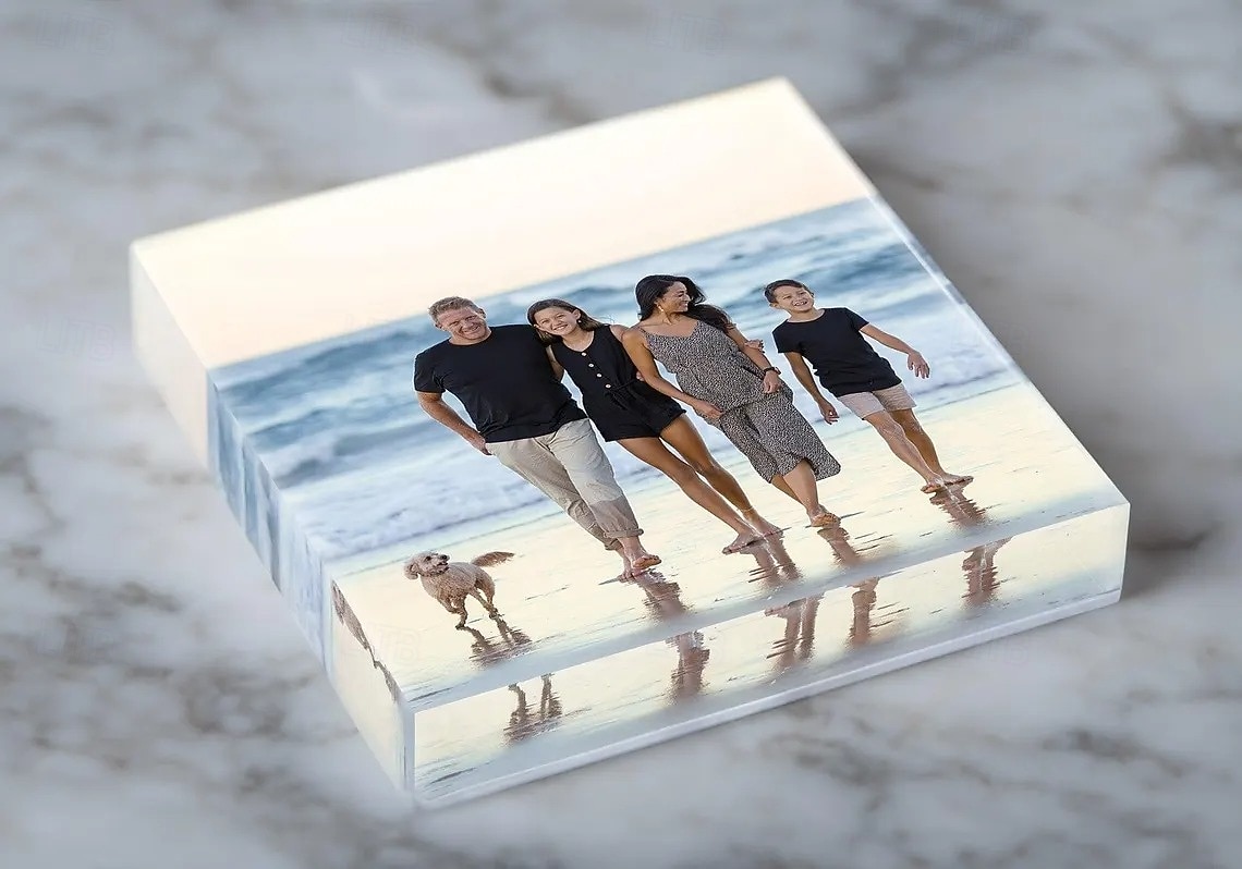 Bloque de fotos personalizado, bloque de fotos de acrílico, bloque de fotos de vidrio personalizado, bloque de acrílico, foto de cristal, regalo de boda, cumpleaños, día del padre, bodas 2026 - $9.99 –P3